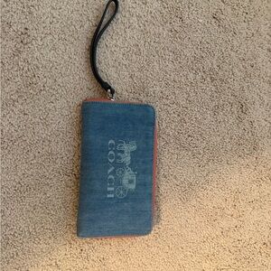Coach Denim Blue Wristlet